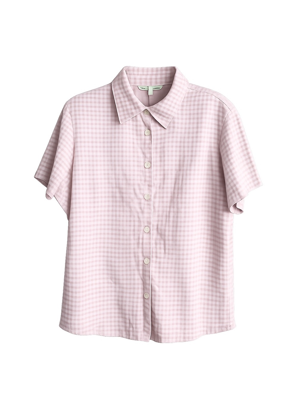Tilley Pink & White Gingham Check Short Sleeve Button-Down Shirt Size M